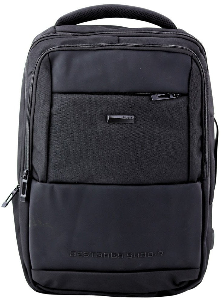 Plecak Miejski Biznesowy USB Pas Piersiowy Czarny 26L