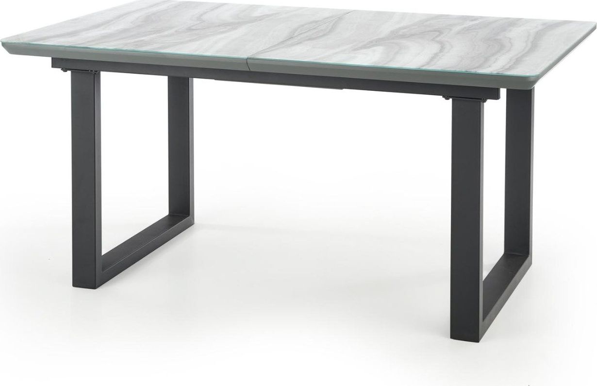 Halmar Stół rozkładany MARLEY 160(200)x90 biały marmur/czarny