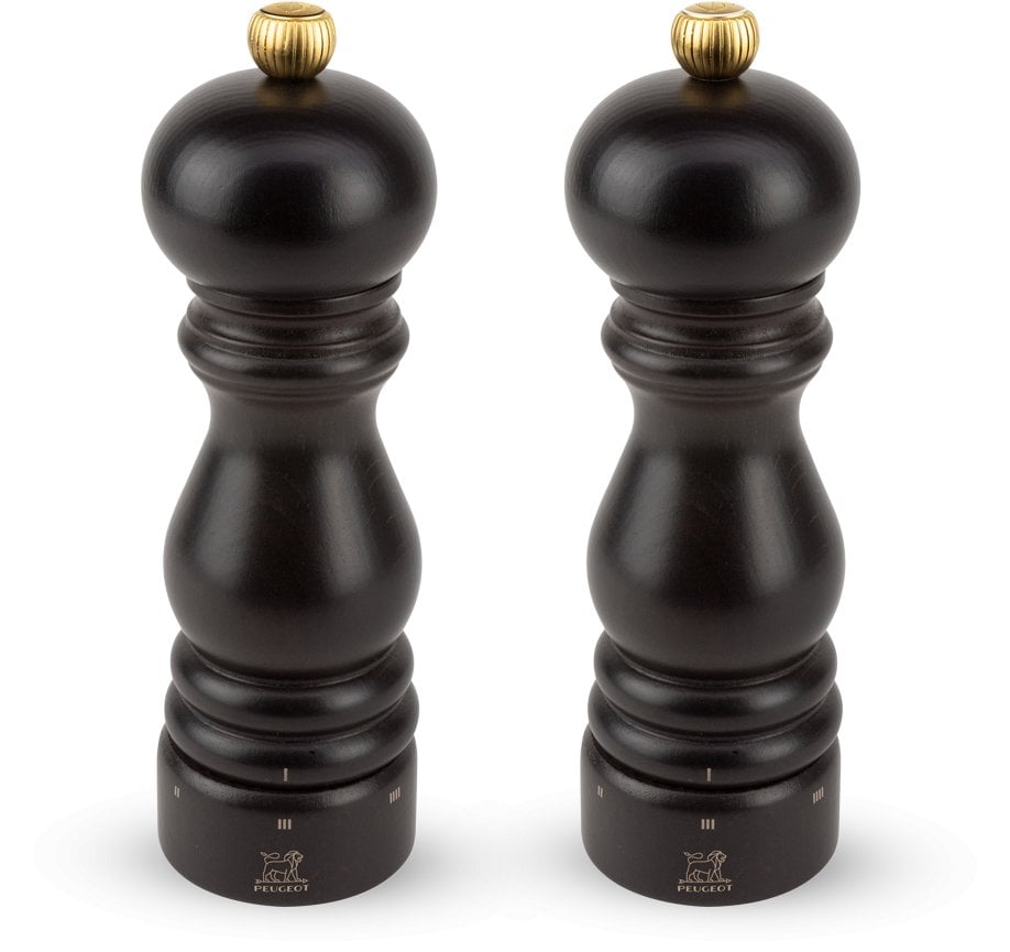 Młynek do przypraw Peugeot Zestaw młynków do soli i pieprzu czekoladowych 18 cm