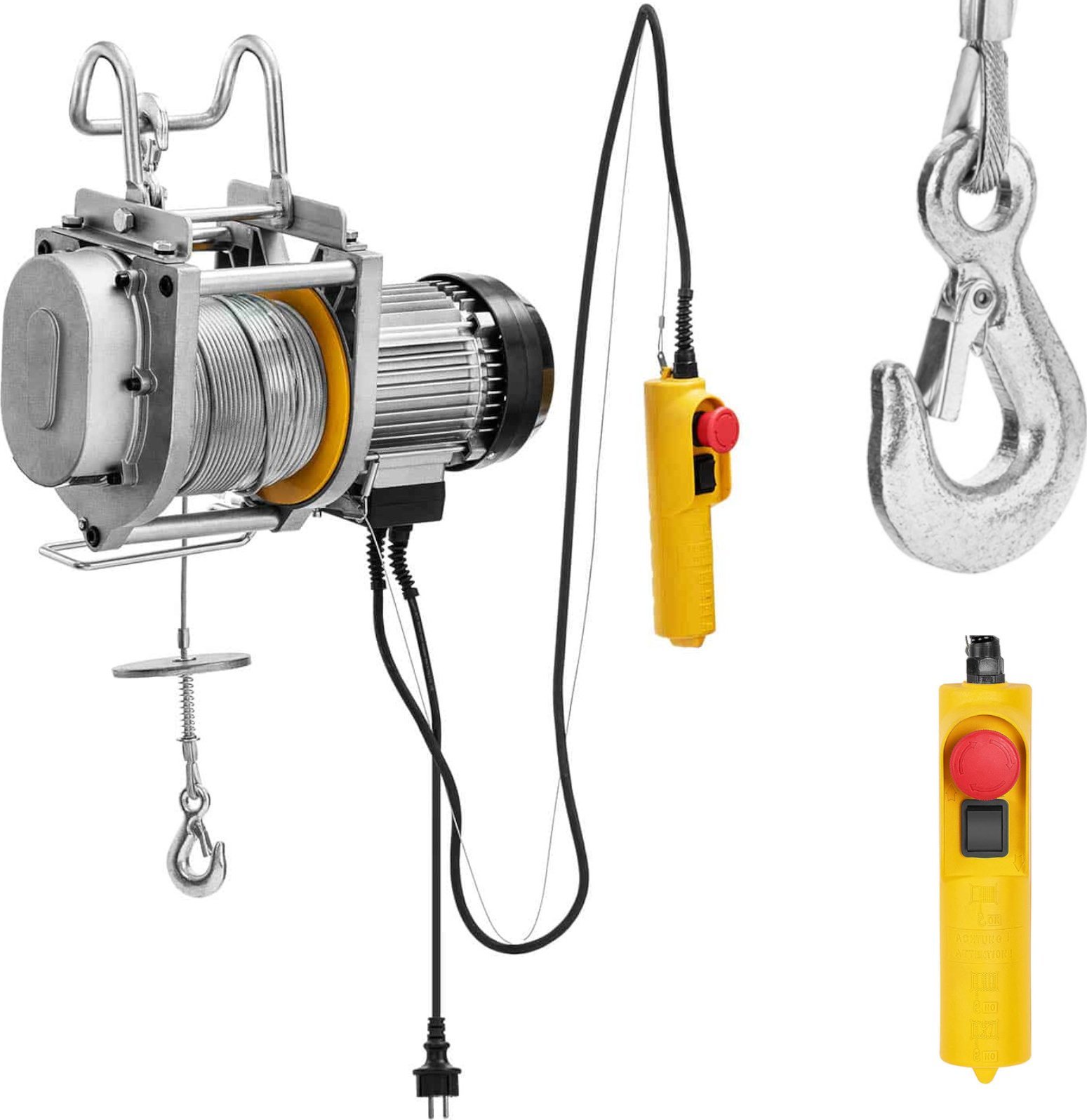 MSW Wciągarka wyciągarka linowa elektryczna 1300 W 60 m 250 kg Wciągarka wyciągarka linowa elektryczna 1300 W 60 m 250 kg