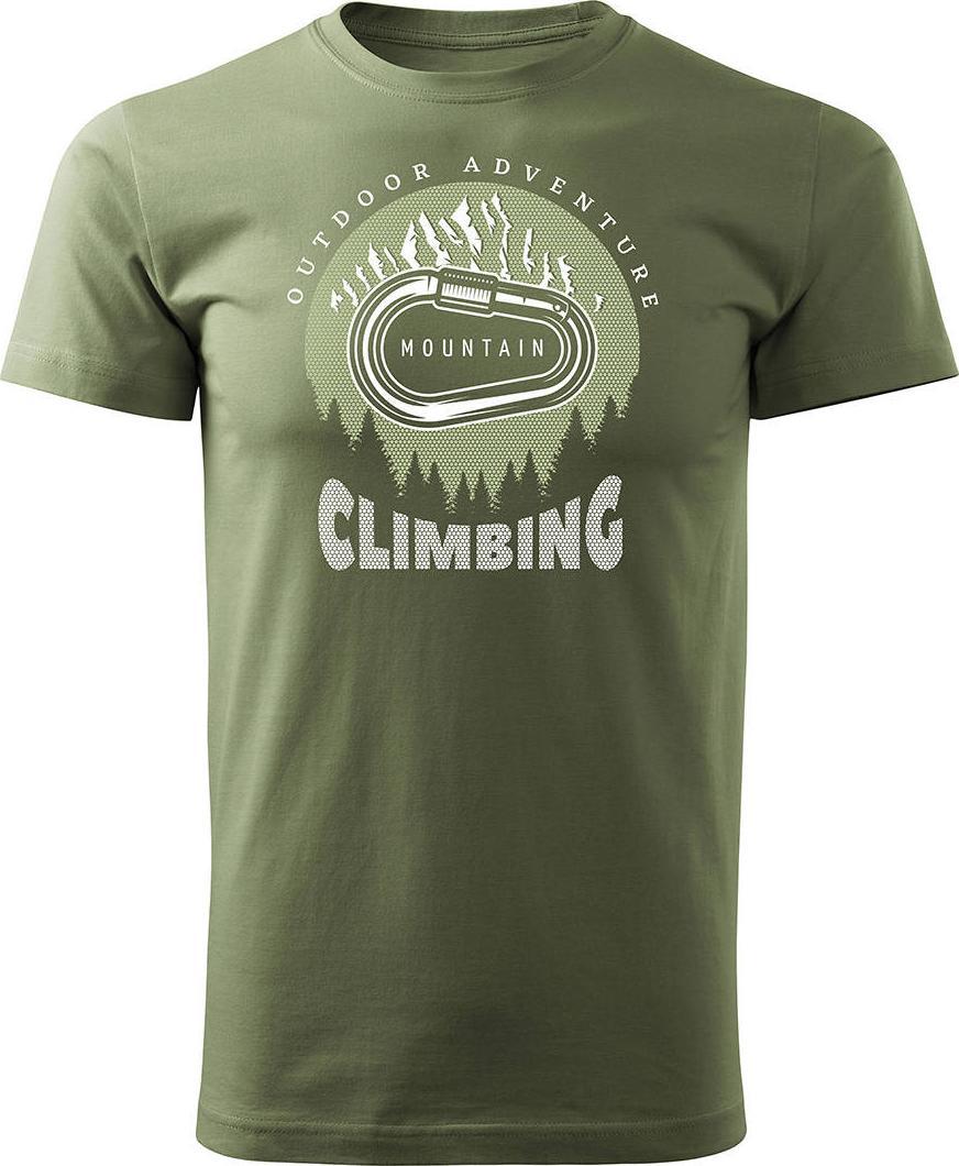 Topslang Koszulka z górami w góry wspinaczka climbing karabińczyk męska khaki REGULAR L