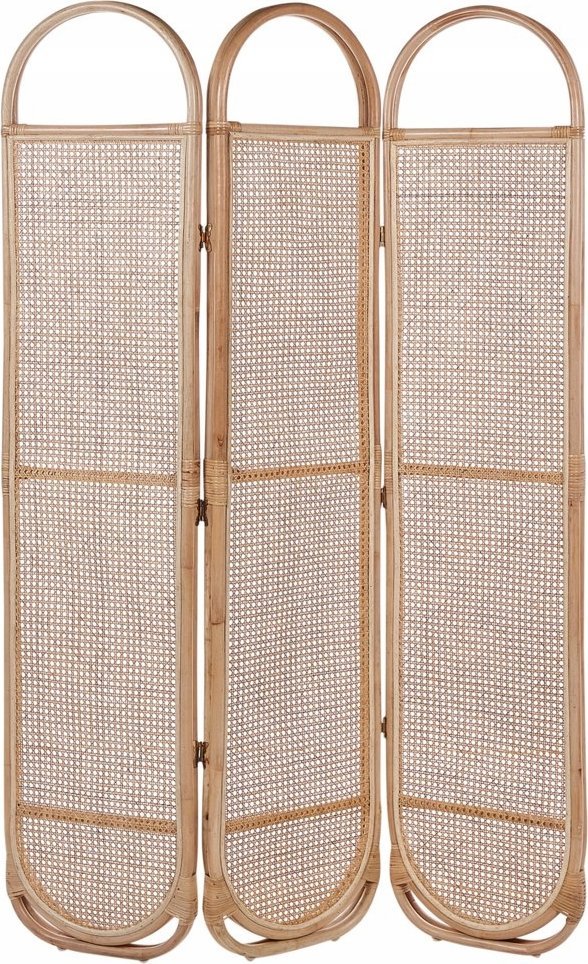 Beliani 3-panelowy składany parawan pokojowy rattanowy 118 x 180 cm naturaly CORTONA