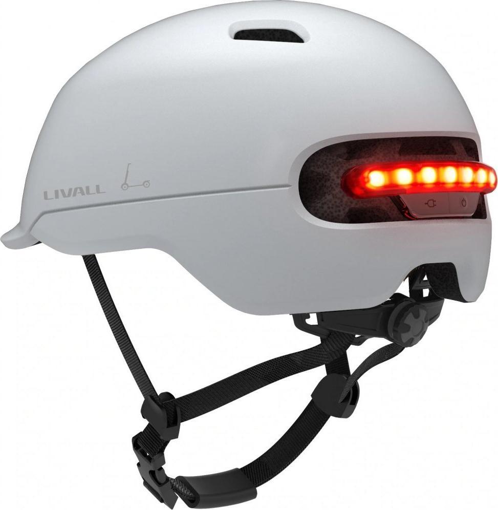 Livall Smart Kask Miejski C20 LED/SOS Biały Roz. L 57-61cm