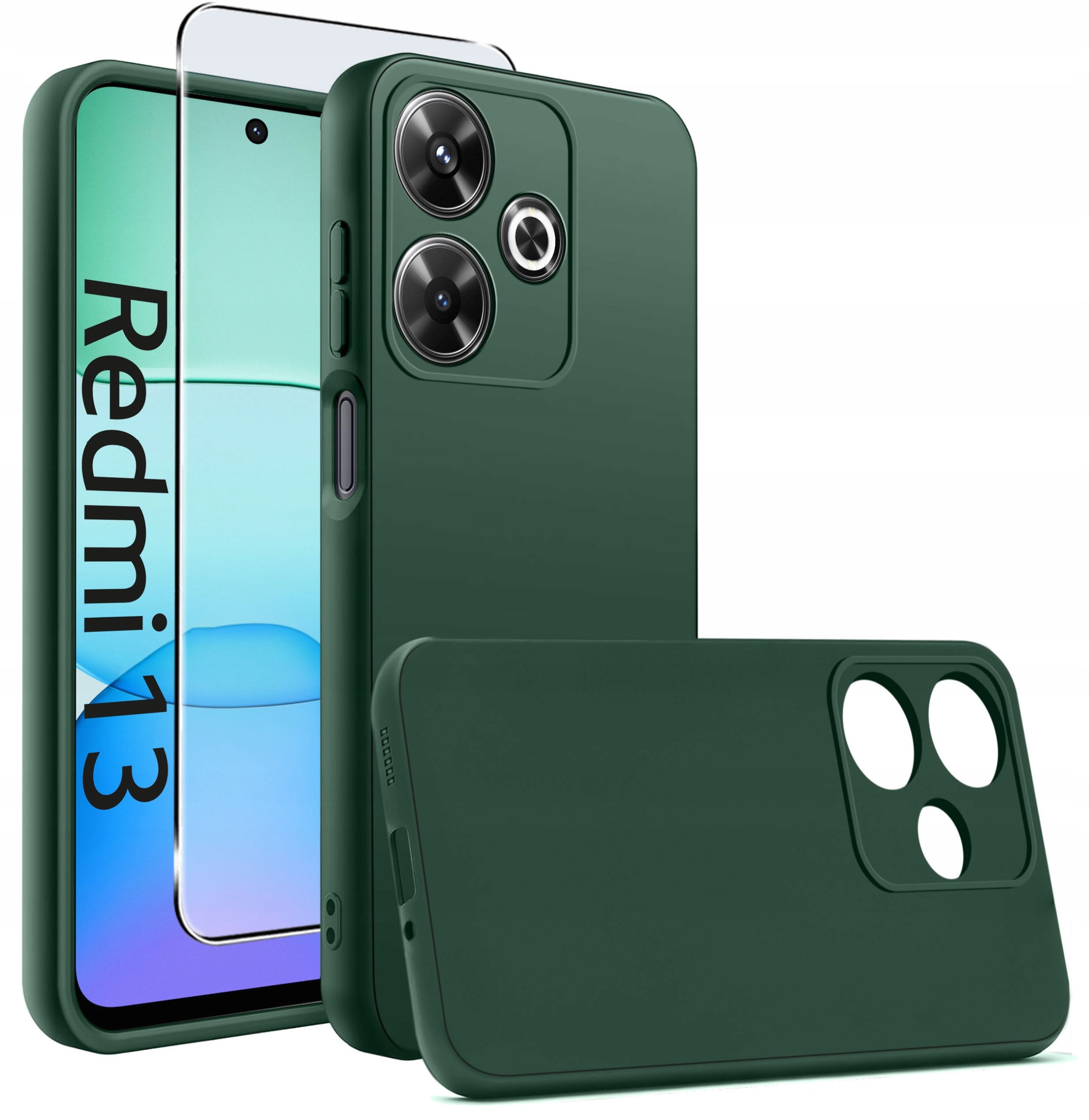 Etui do Xiaomi Redmi 13 4G CASE MATT PLECKI + SZKŁO OCHRONNE 9H
