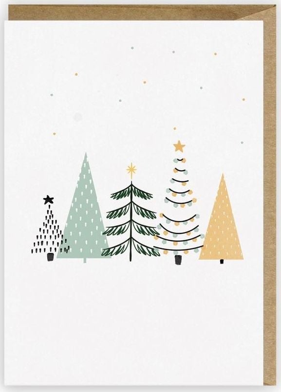 Cardie Kartka Boże Narodzenie Choinki, eko koperta K079
