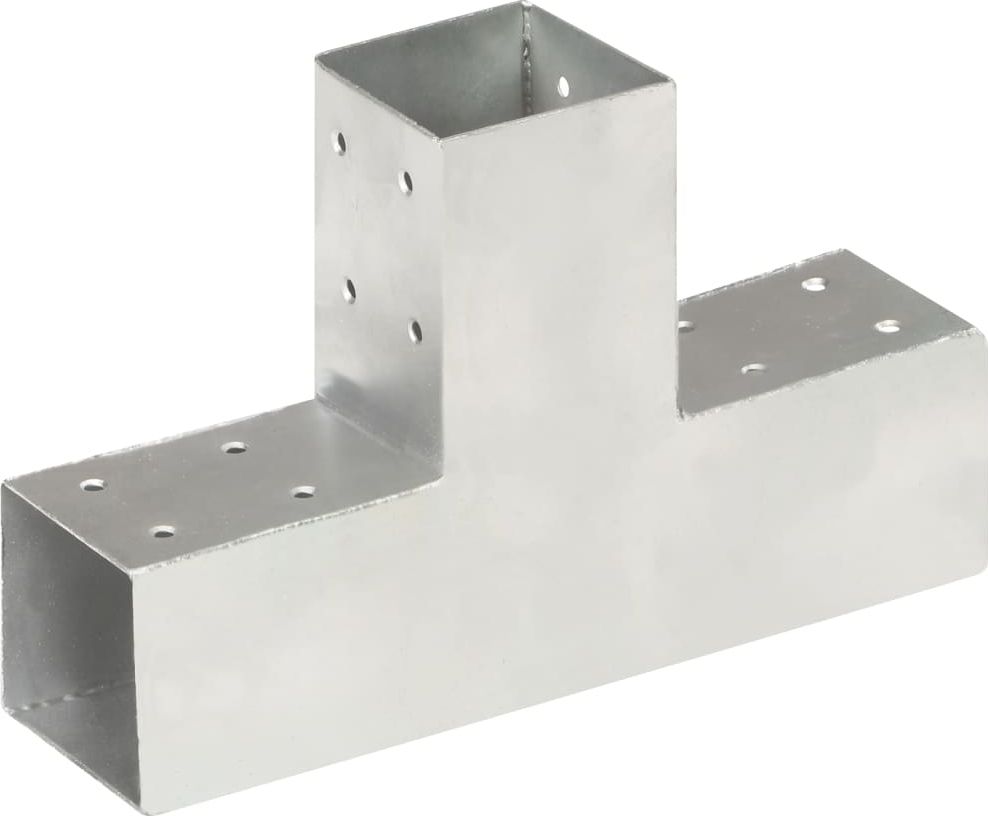 vidaXL Łącznik do słupków w kształcie T, galwanizowany metal, 71x71 mm