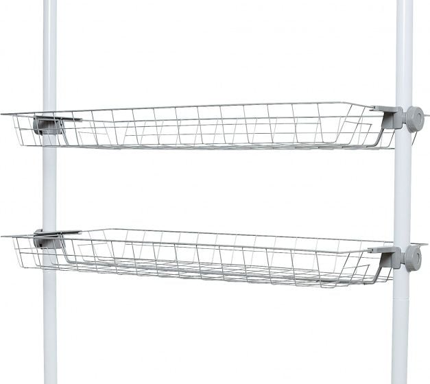 Wenko kosze magazynowe Herkules 94 x 8 x 38 cm stal nierdzewna szara 2 sztuki