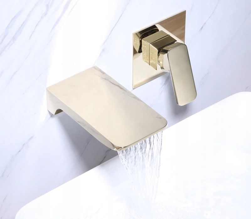 Bateria umywalkowa PDS ścienna złoty