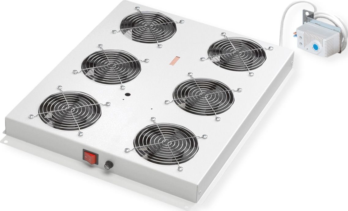 Roline ROLINE Dachluftereinheit 48,26cm 19Zoll 6 Lufter Thermostat grau