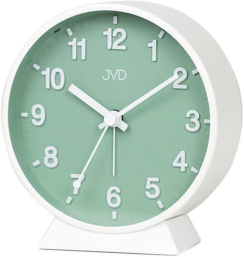 Budzik JVD SRP1006.2 11 cm płynący sekundnik podświetlenie .