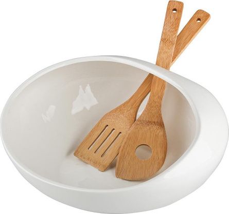 Lumarko regular salaterka 30,5 x 30,5 x 14,5 cm z bambusowymi łyżkami nbc