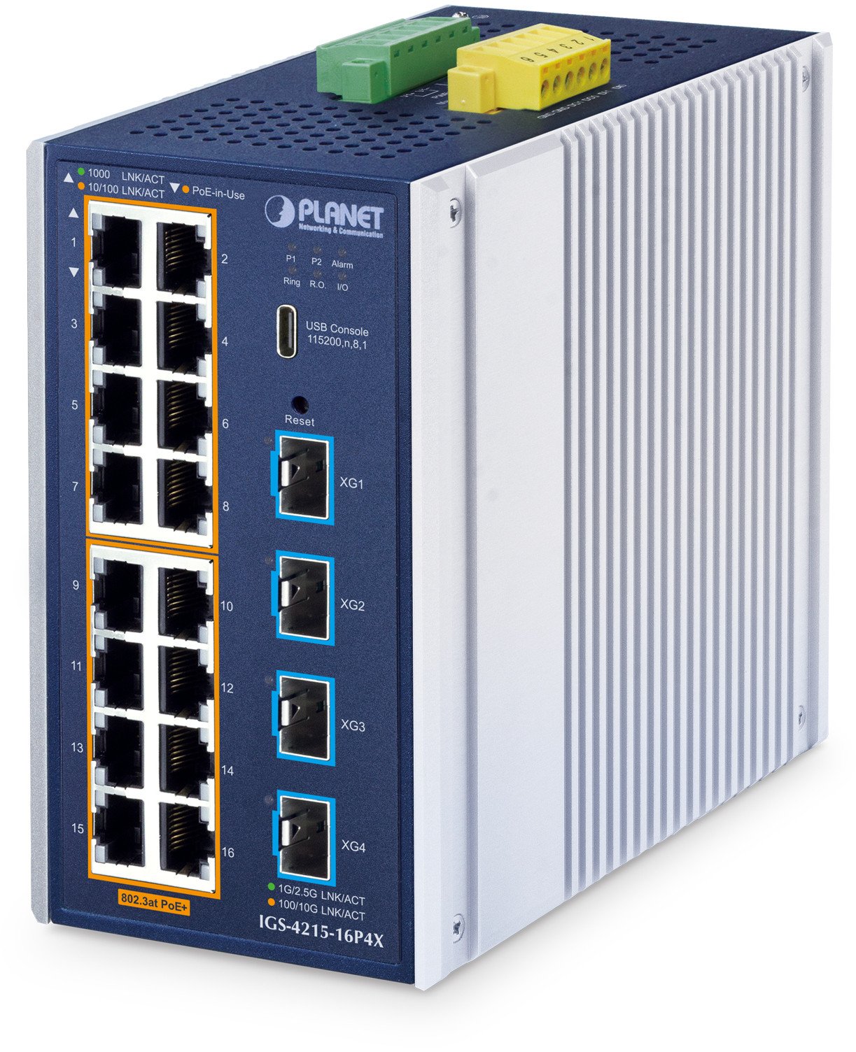 PLANET ndustrial L2+ 16-Port 10/100/1000T 802.3at PoE + 4-Port 10G SFP+ Managed Ethernet Switch Zarządzany L2+ Gigabit Ethernet (10/100/1000) Obsługa