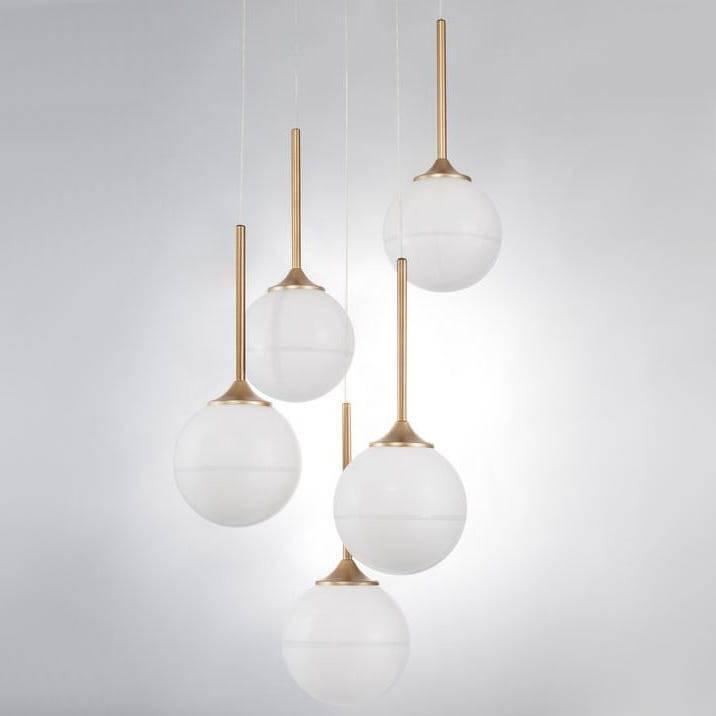 Lampa wisząca Luces Exclusivas Loftowa LAMPA wisząca PEREZ LE41752 Luces Exclusivas szklana OPRAWA kaskada ZWIS modernistyczny biały złoty