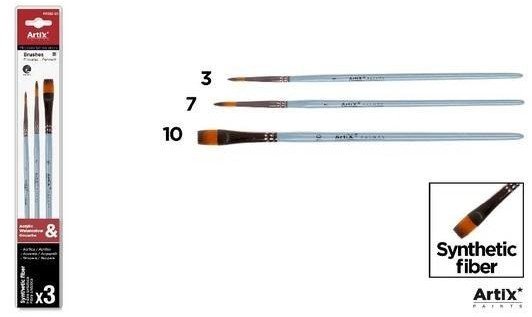 Pędzle syntetyczne 3szt