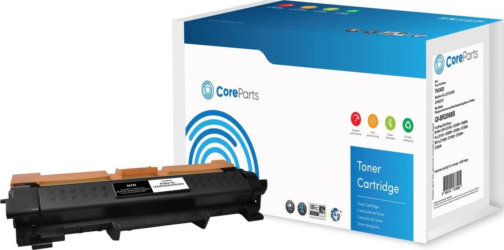Toner CoreParts Black Zamiennik TN2420 (QI-BR2068B)