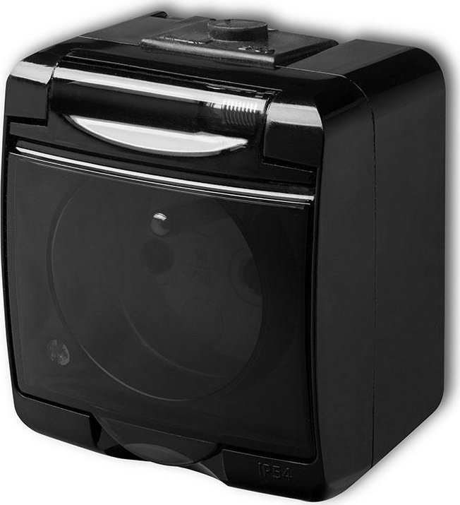 Karlik Karlik Junior czarny - gniazdo pojedyncze IP54 - 12GHE-1d