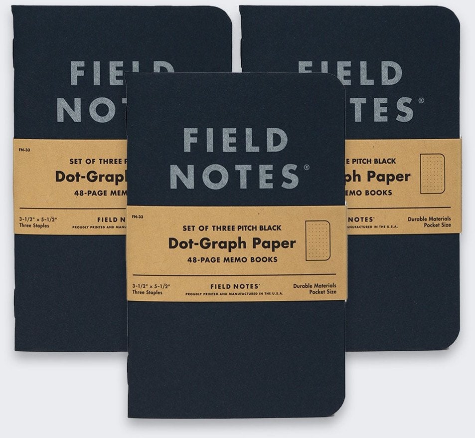 Notes Field Notes Pitch Black Memo Small Kropki