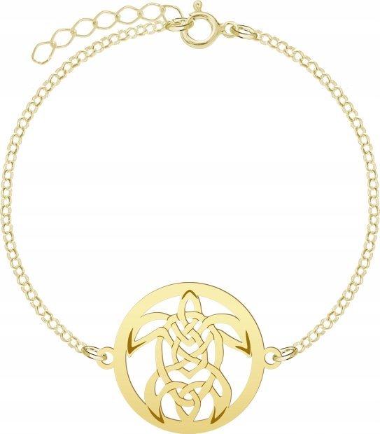 Radziszewska Jewellery Pozłacana Bransoletka ŻÓŁW ażurowy DEDYKACJA GRAWE