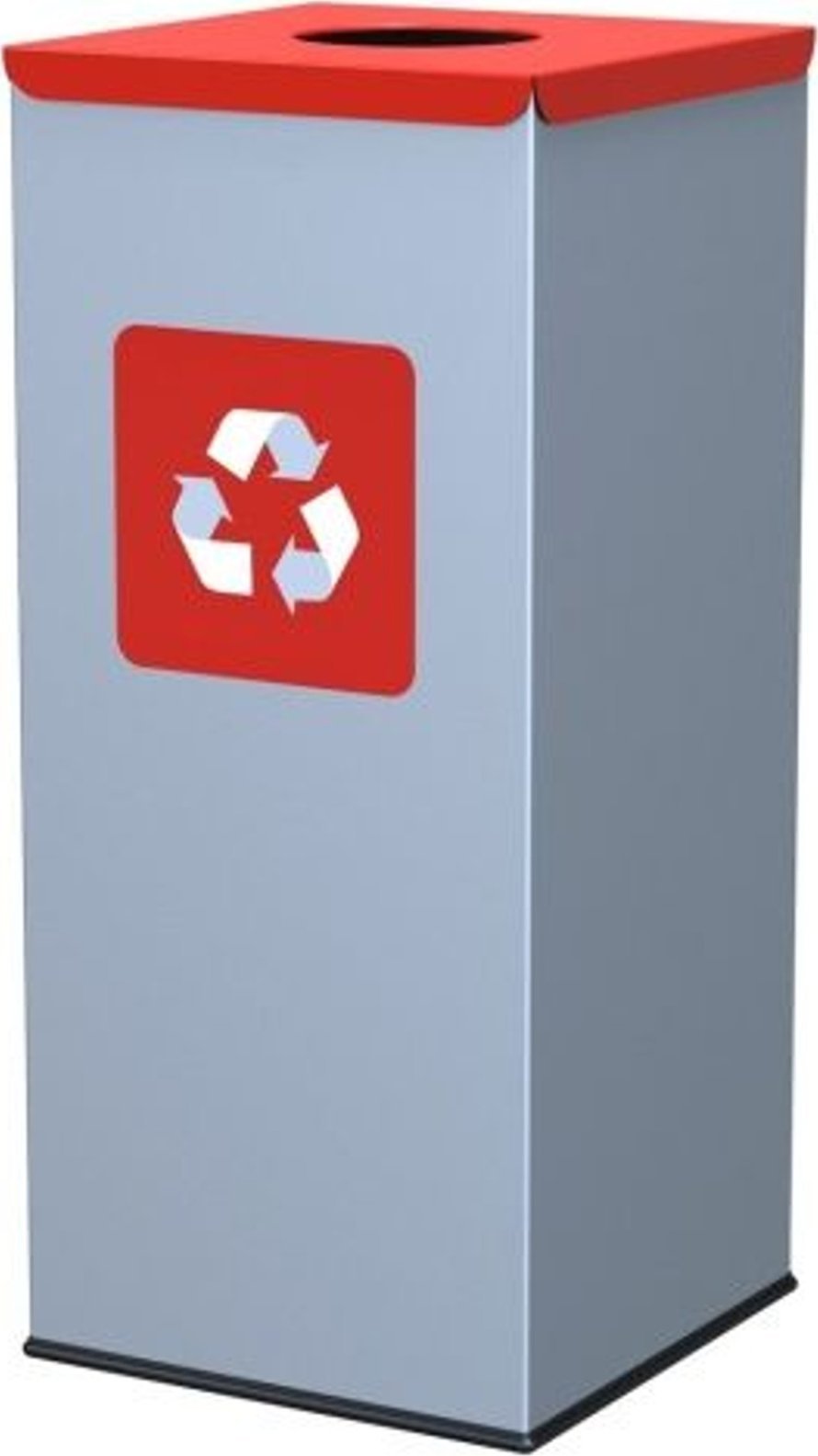 Ulsonix Metalowy kosz do segregacji śmieci 30x30x70cm 60L METAL - pokrywa czerwona Metalowy kosz do segregacji śmieci 30x30x70cm 60L METAL - pokrywa c