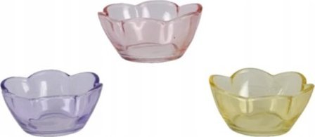 Kaemingk Miska szklana kwiat kolorowa dekoracyjna 4x9 cm