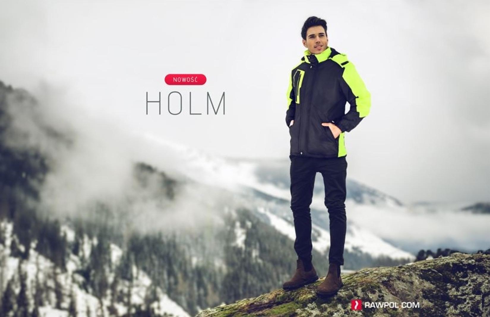 Kurtka męska R.E.I.S. HOLM - Kurtka męska ochronna ocieplana kaptur stójka 4 kieszenie odblaski 100% poliester powlekany PCV 150 g/m - granatowo-czarn