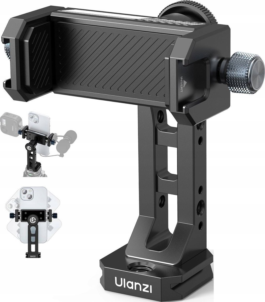 Uchwyt na Statyw 360s 2x ISO 1/4 3/8 Arca Swiss UKA na Telefon / ULANZI MA53