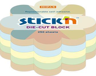 Stickn NOTES SAMOPRZYLEPNY KWIATEK STICK"N 67X67 MM MIX 4 KOLORY NIEBIELONY + RECYKLING 250 KARTEK