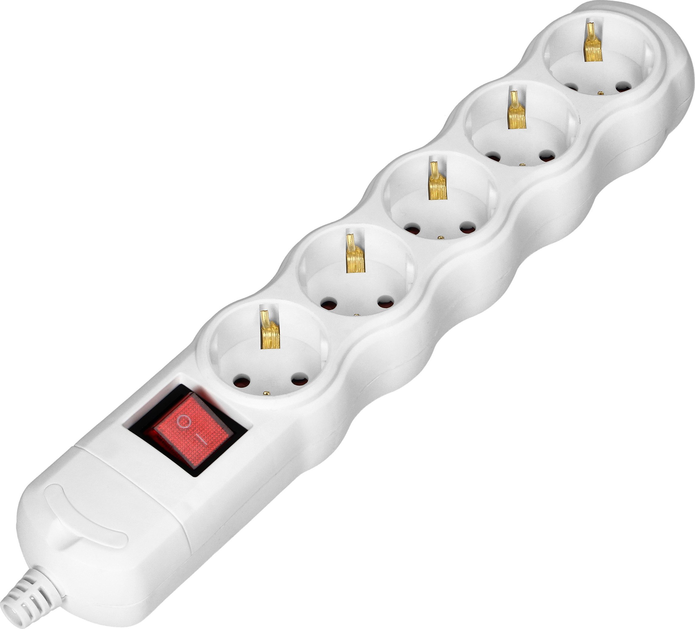 Orno Rozgałęźnik z wyłącznikiem 5x2P+Z Schuko, biały