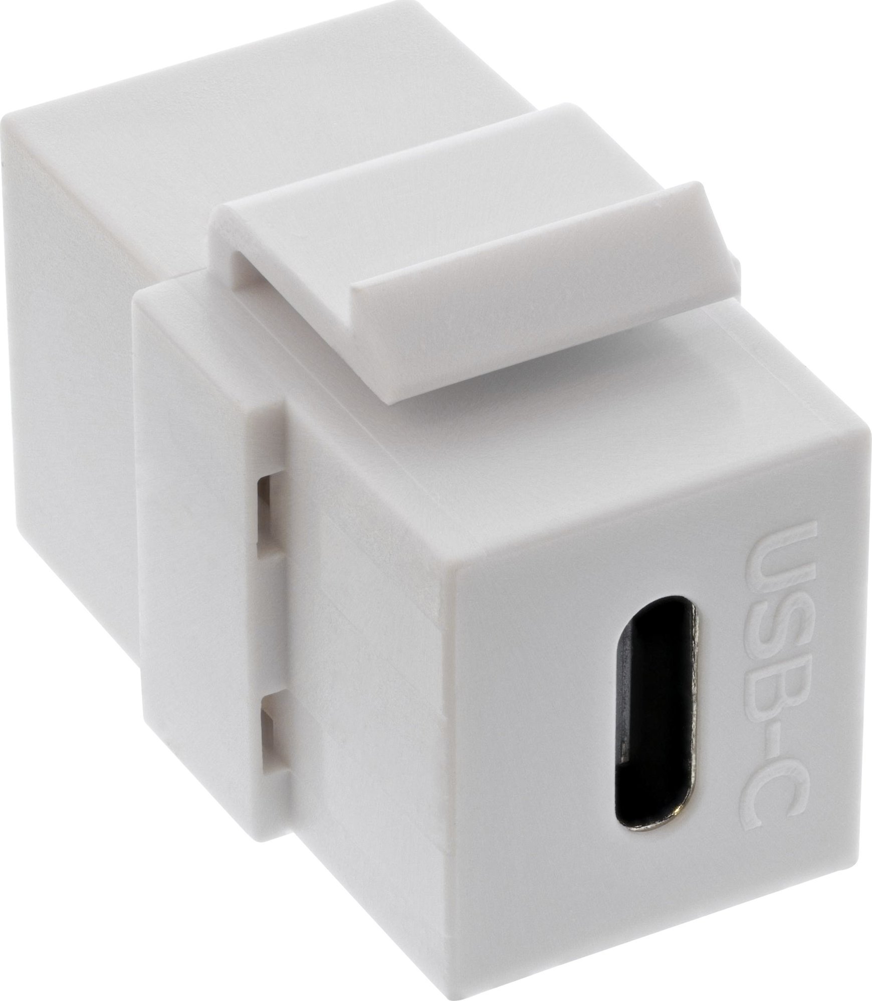 Adapter USB InLine InLine® USB 3.1 Snap-In module, USB-C F/F, white housing