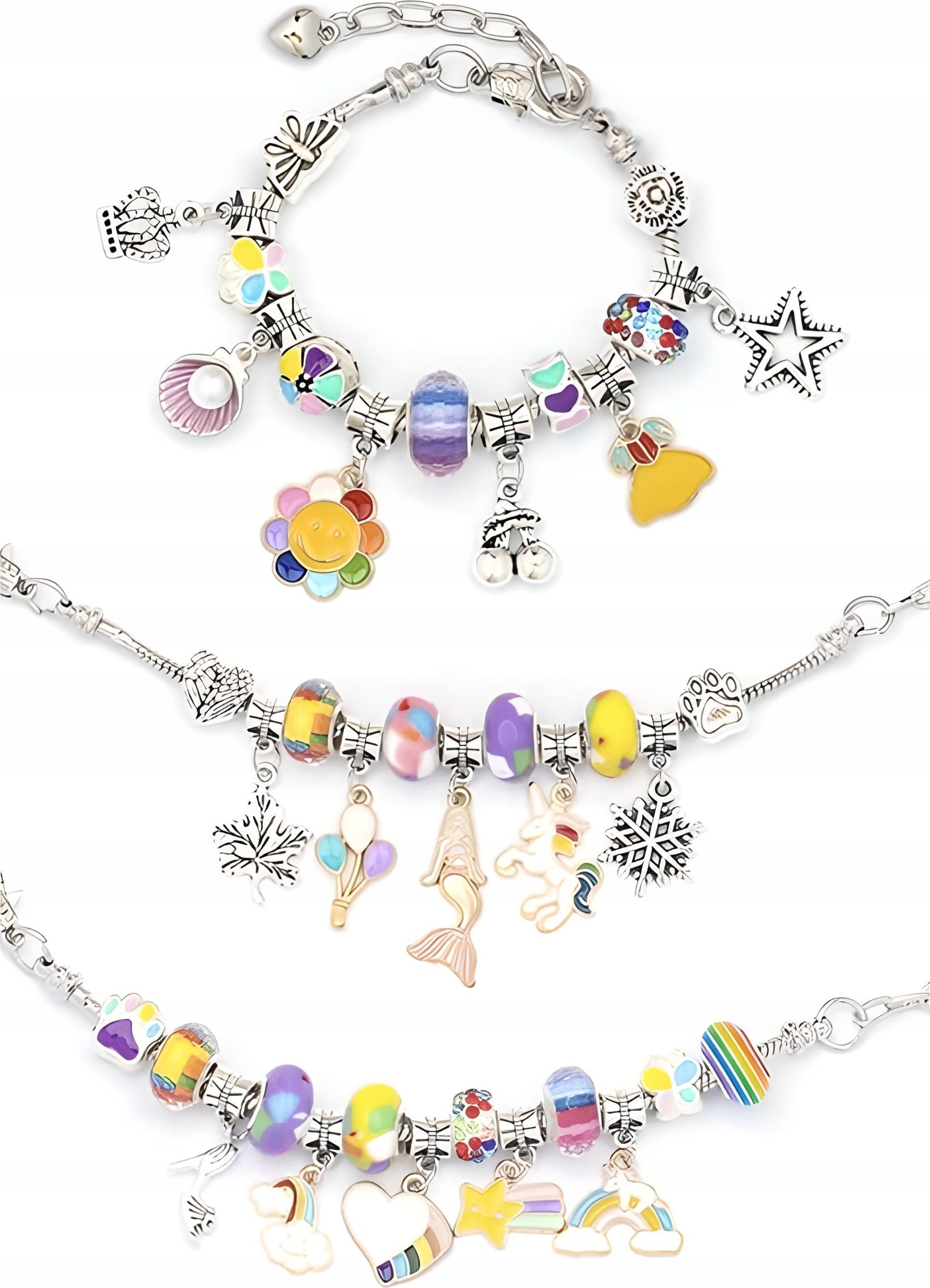 Zestaw Do Tworzenia Robienia Biżuterii, Bransoletek, Charmsy, Zawieszki, Koraliki MIX