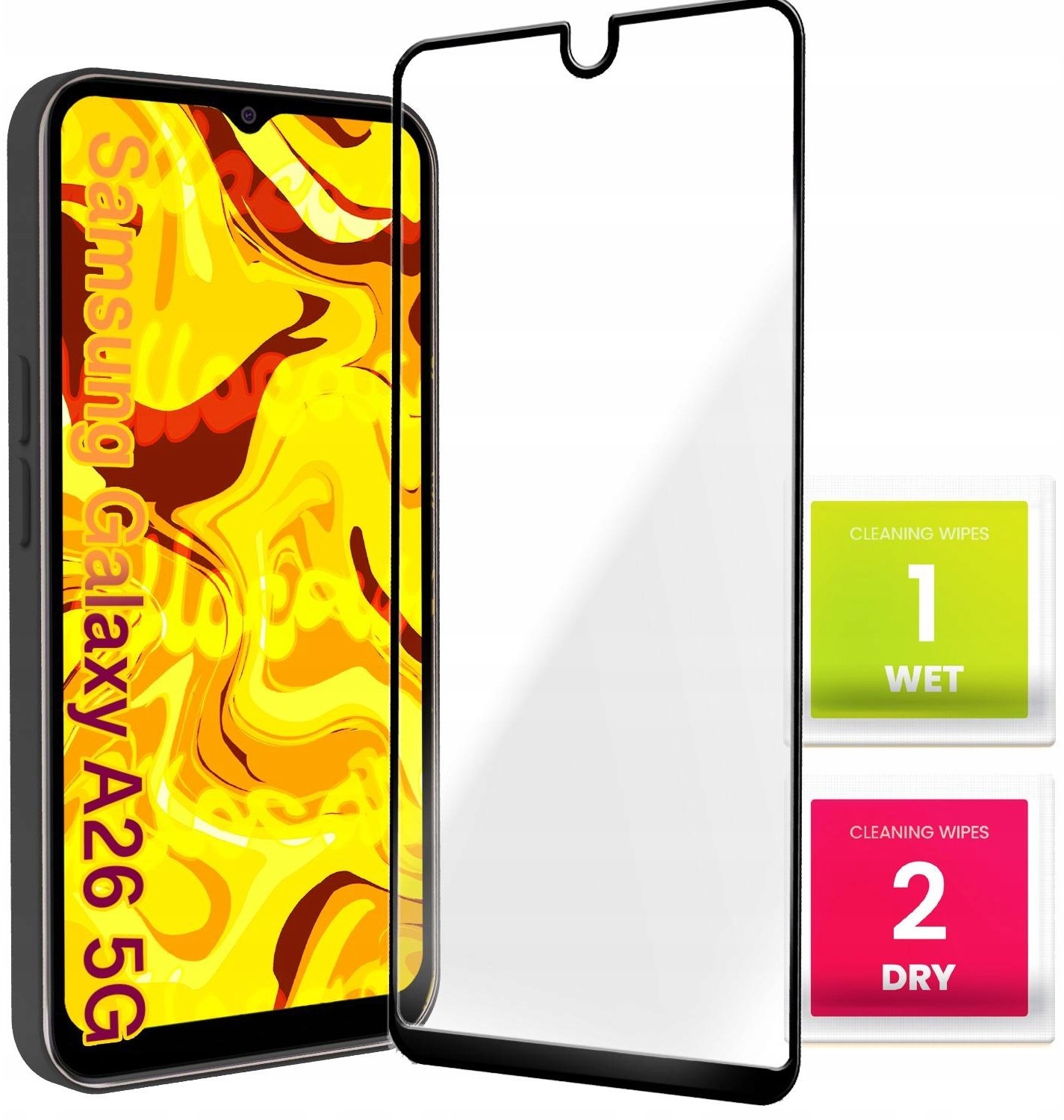 Szkło Hartowane Do Samsung Galaxy A26 5G (Pełne, 5D, Szybka, 9H, Ochronne)