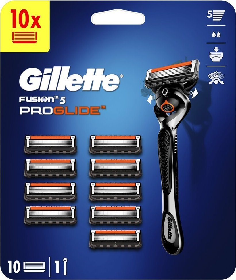 Gilette Zestaw Gillette Fusion 5 Proglide: brzytwa, 1 szt. + głowice do golenia, 10 szt.