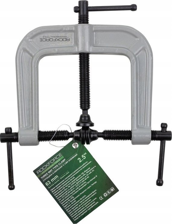 Rockforce Ścisk śrubowy ślusarski "C" trzyśrubowy - 2.5"