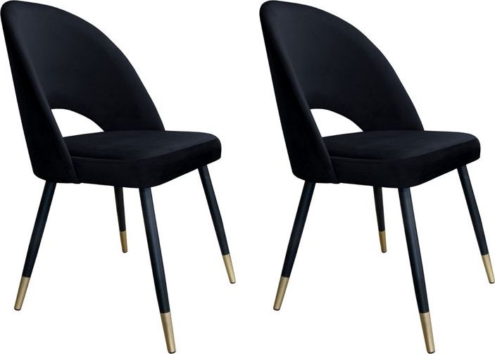 Atos Zestaw krzeseł ISKAR VELVET GOLD 2 szt czarne