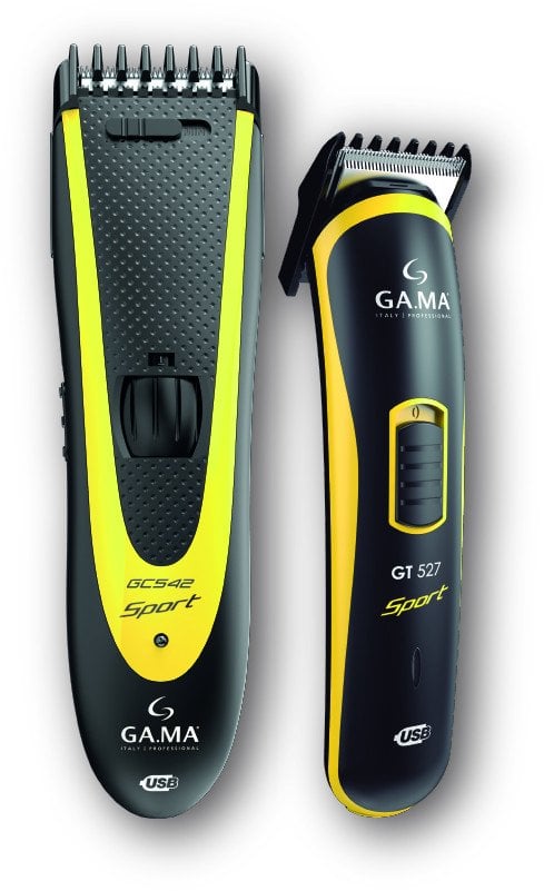 Maszynka do włosów GAMA GA.MA GC542 + GT527 0.8-24 mm czarny/żółty - Zestaw maszynek do włosów