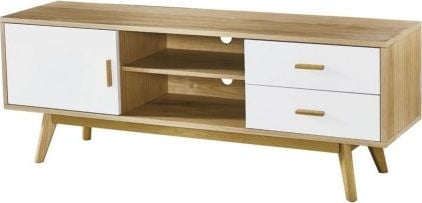 King Home Stolik RTV TRAVIS 150 dąb - MDF, fornir dębowy