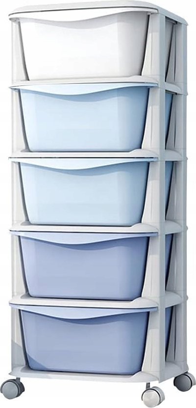 Korbi PLASTIKOWY POJEMNIK REGAŁ KOSZ NA ZABAWKI SZUFLADY MOBILNY 5PÓŁEK ORGANIZER