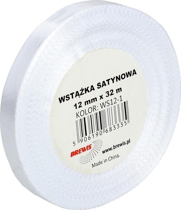 Wstążka satynowa biała 12mmx32m