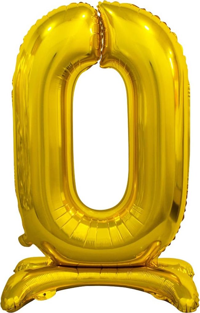 GoDan Balon foliowy stojący cyfra 0 złota - 74 cm uniwersalny