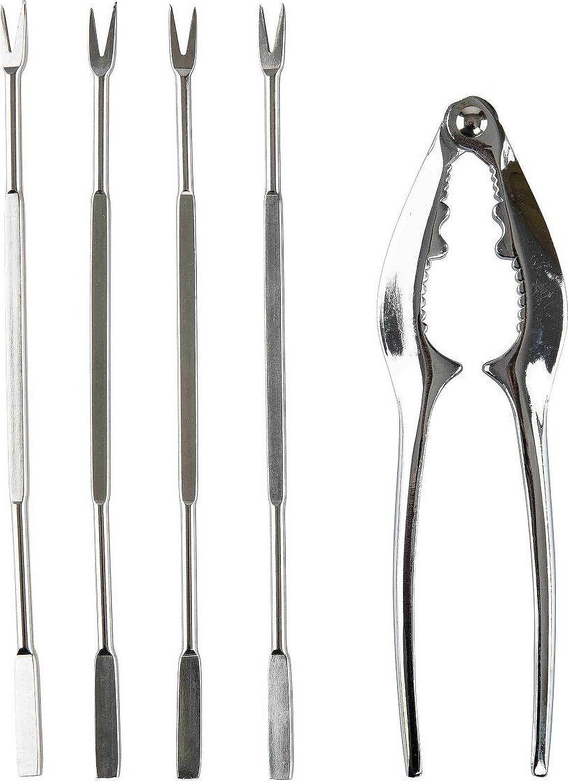 bercato Skaldjursset By Bercato - 17cm x 4 st, 15 cm x1 st - Rostfritt stål +Zink - Silver