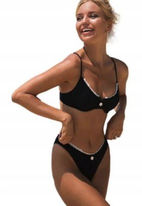 Damski dwuczęściowy strój kąpielowy bikini ze stokrotkami S
