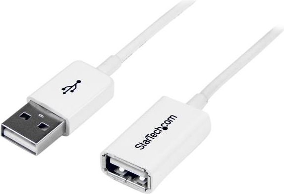 Kabel USB StarTech USB-A - USB-A 2 m Biały (USBEXTPAA2MW)