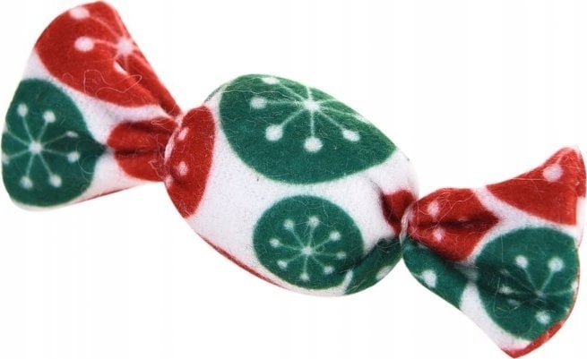 Barry King Zabawka dla kota, cukierek pluszowy, czerwone/zielone kwiaty, 4x9cm