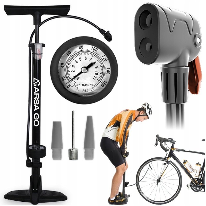 RockBros Pompka podłogowa do materaca samochodowego, balonów, piłek nożnych