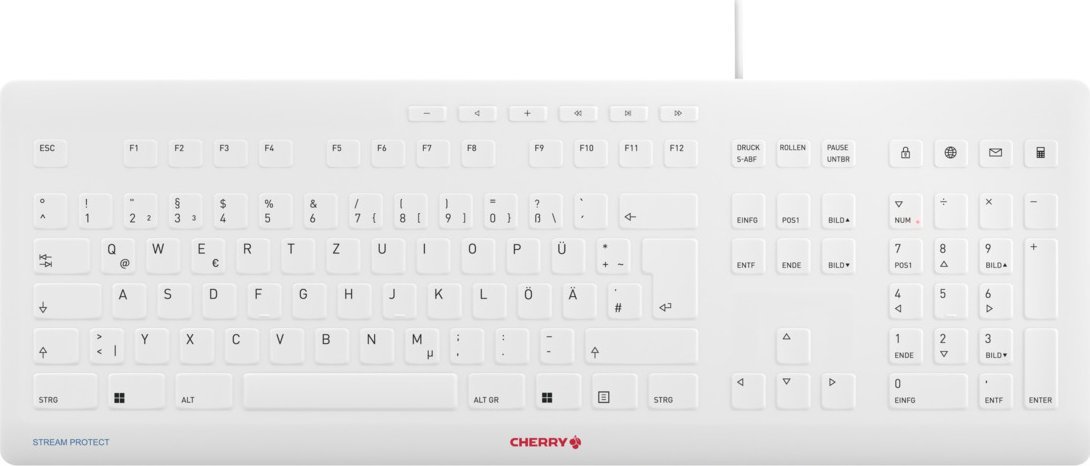 Klawiatura Cherry CHERRY Stream klawiatura USB QWERTZ Niemiecki Szary