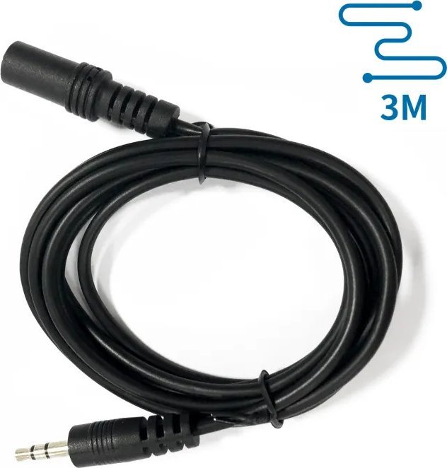 Adapter AV Aigostar Kabel audio mini jack 3,5 mm męski/żeński 3 m czarny Kabel audio mini jack 3,5 mm męski/żeński 3 m czarny