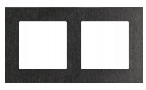 Simon 55 Ramka 2-krotna Nature Inox czarny TRN2/190