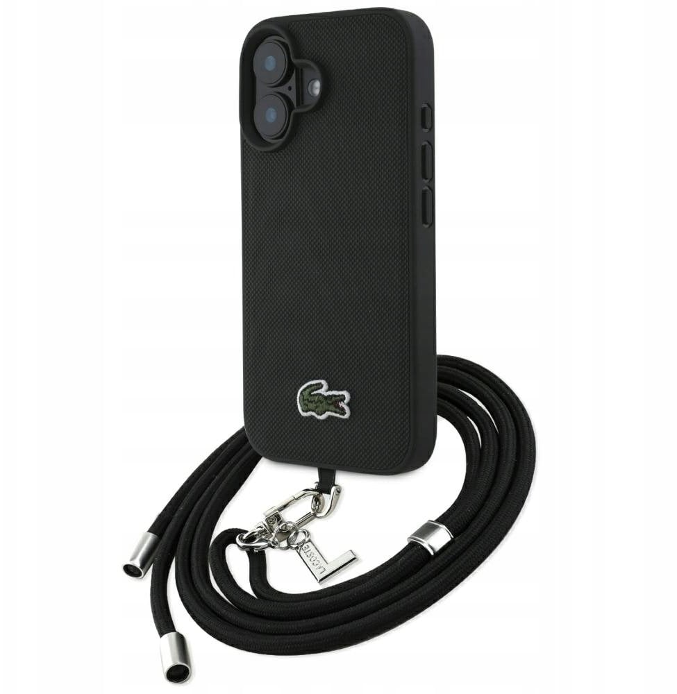 Etui Lacoste Iconic Petit Pique Crossbody Cord MagSafe do iPhone 16 czarny