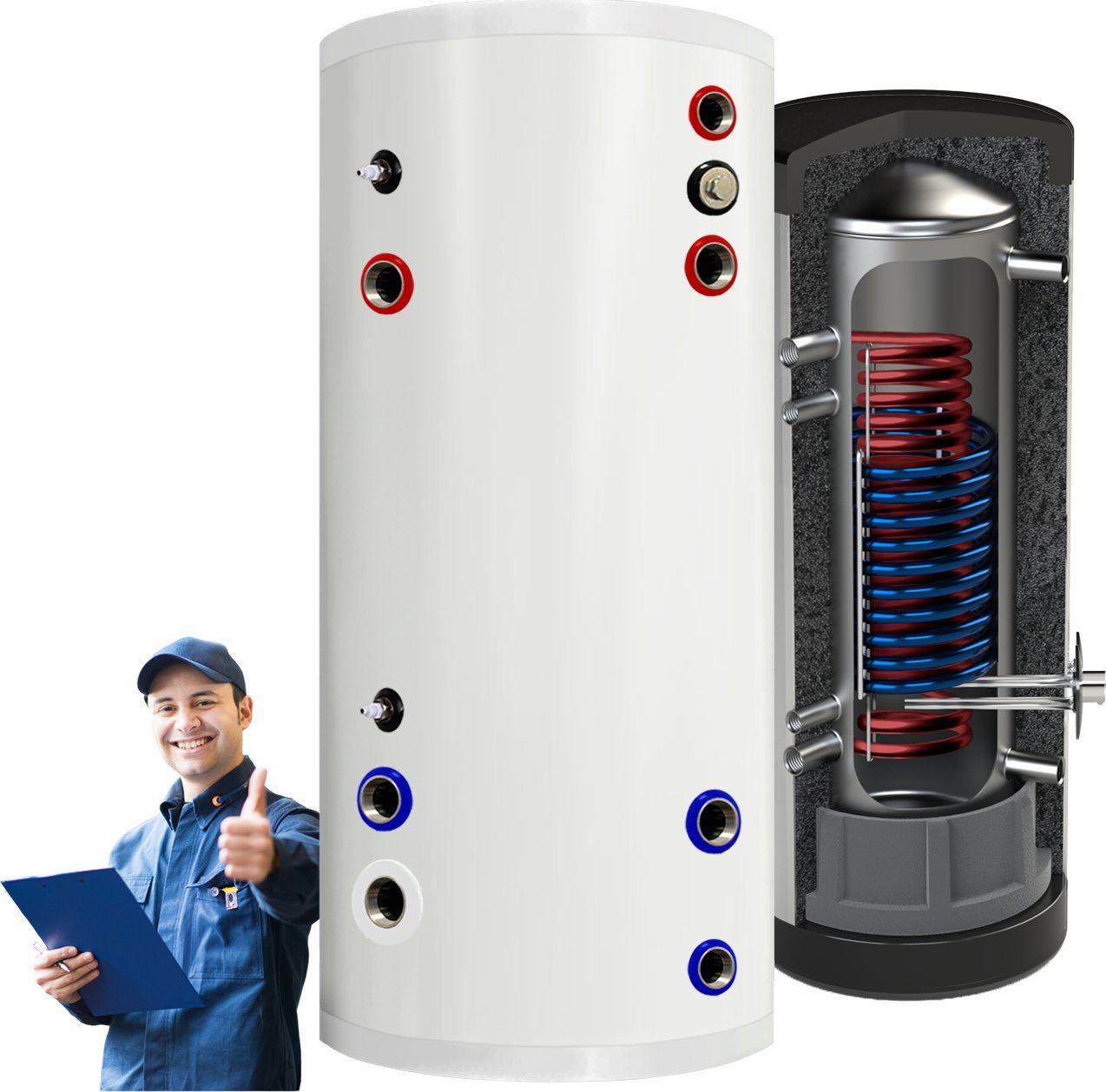 Zasobnik CWU bojler NIERDZEWNY zbiornik ciepłej wody 2 wężownice 500L