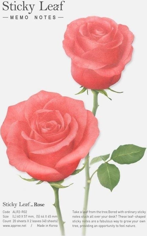 Appree Kartki samoprzylepne Róża czerwona M